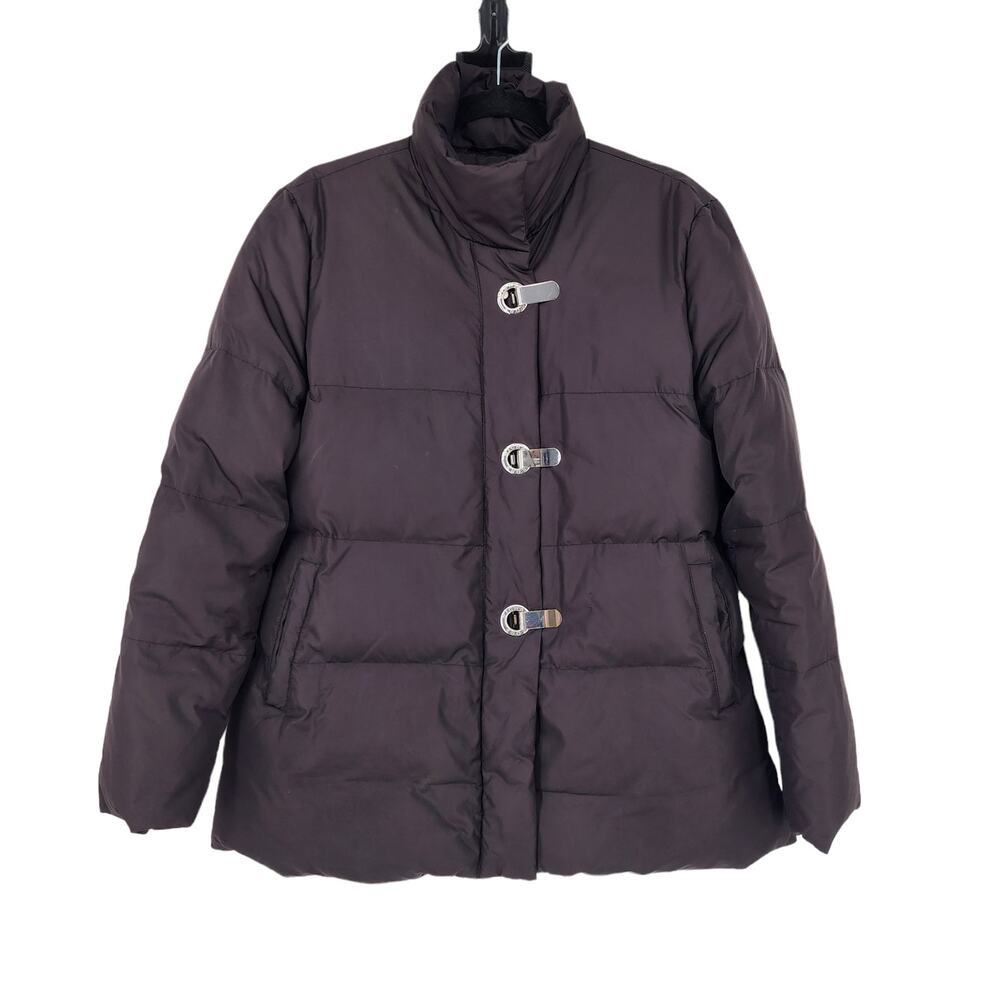 Michael Michael Kors Brown Hook and Loop Closure Puffer Coat Jacket Size Large